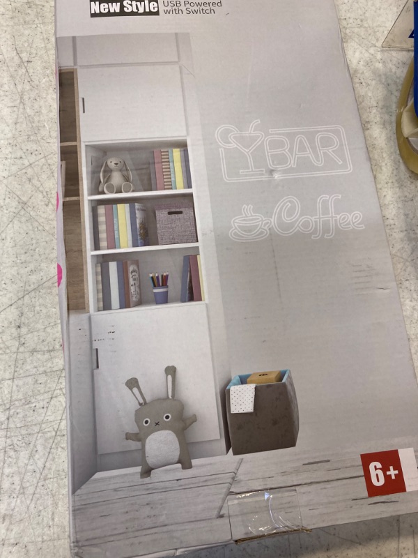 Photo 1 of XIYUNTE Neon Bar Signs, Premium Acrylic Bar Neon Signs for Wall Decor, Bright LED Bar Sign with Metal Chain, USB Powered Bar Neon Lights with Switch, Bar Signs for Home Bar, Bistro, Party, Club, Door Pink&white