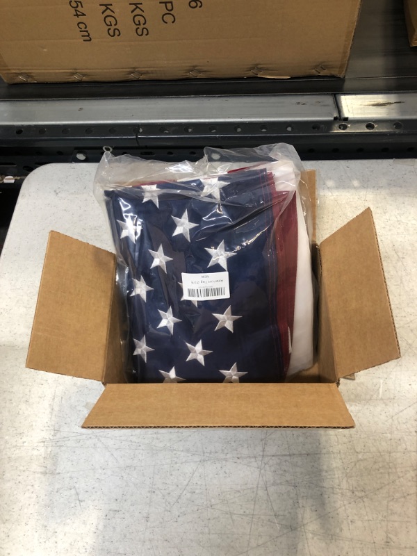 Photo 2 of American Flag 2.5x4 Ft Made in USA, US Flag/USA Flag with Oxford Nylon Material, Vivid Color, Sewn Stripes, Brass Grommets, Embroidered Stars, Perfect for Indoor/Outdoor Use