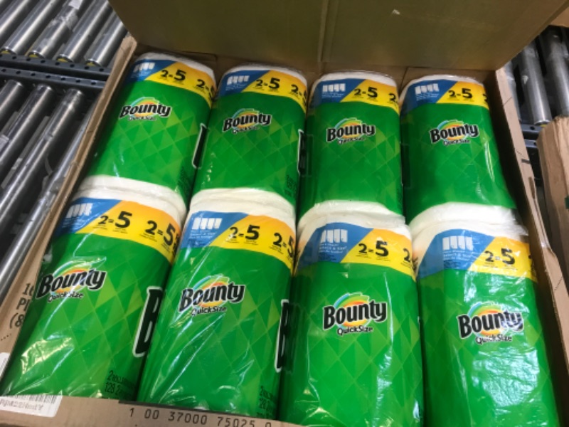 Photo 2 of Bounty Quick-Size Paper Towels, White, 16 Family Rolls = 40 Regular Rolls 