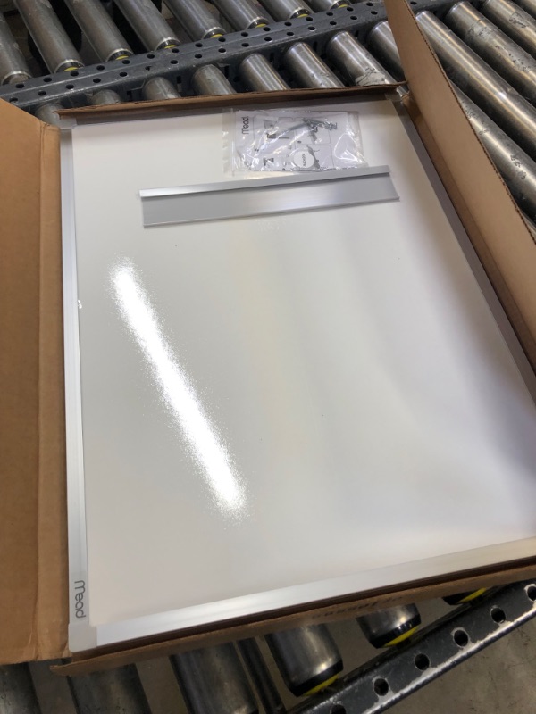 Photo 2 of Mead Dry Erase Board, Whiteboard / White Board, 24 x 18 Inches, Silver Finish Aluminum Frame (85355) 24" x 18"