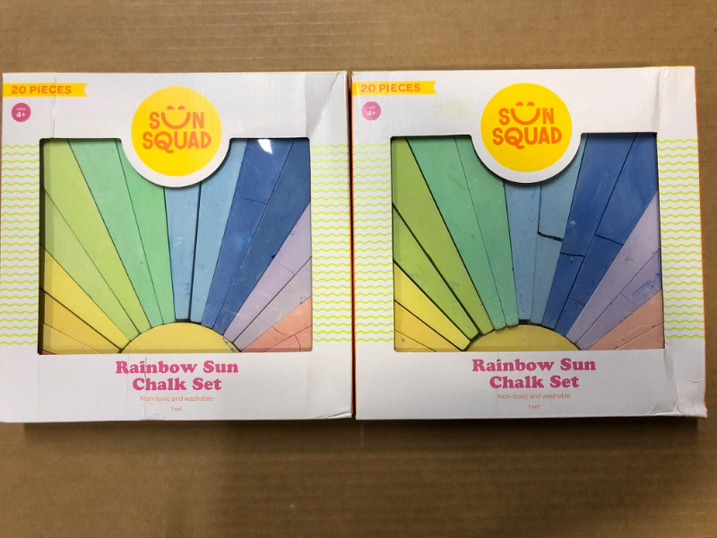 Photo 1 of 2 PACK -----20pc Sidewalk Rainbow Sun Chalk - Sun Squad