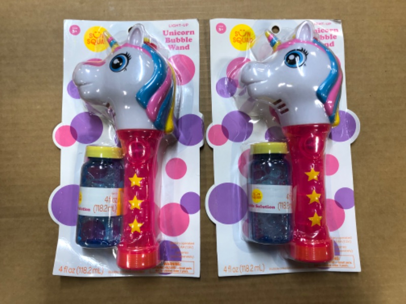 Photo 2 of 2 PACK---Unicorn Light-Up Bubble Wand Pink - Sun Squad