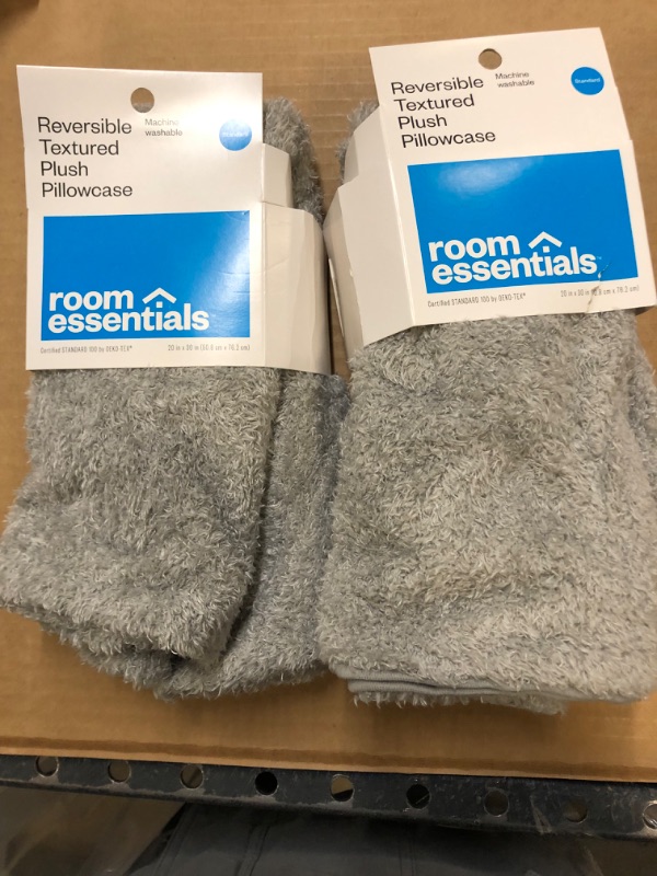 Photo 2 of 2 PACK---Standard Textured Pillowcase Gray - Room Essentials&#8482;