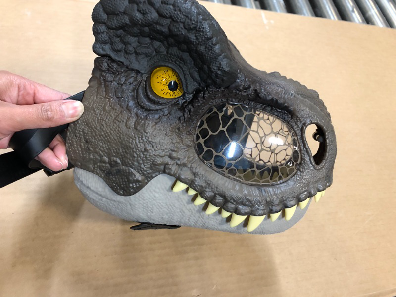 Photo 2 of Jurassic World Dominion Dinosaur Mask Tyrannosaurus Rex Chomp N Roar Costume Play