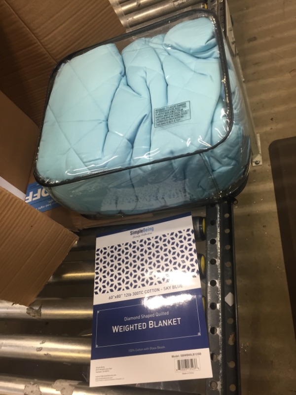 Photo 2 of Simple Being Weighted Blanket, Patented 9 Layer Design (Sky Blue, 60x80 12lbs) Sky Blue 60x80 12lbs