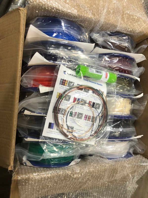 Photo 3 of 1.75mm ABS 3D Printer Filament 12 Spools Bundle, 12 Most Basic Popular ABS Colors Packed, Each Spools 0.5kg, Total 6kgs 3D Printer ABS Material with One Bottle of 3D Printer Stick by MIKA3D 12 Colors List: Red, Light Grey, Green, Army Green, Brown, White,