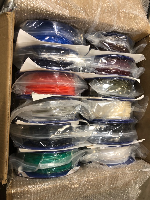 Photo 2 of 1.75mm ABS 3D Printer Filament 12 Spools Bundle, 12 Most Basic Popular ABS Colors Packed, Each Spools 0.5kg, Total 6kgs 3D Printer ABS Material with One Bottle of 3D Printer Stick by MIKA3D 12 Colors List: Red, Light Grey, Green, Army Green, Brown, White,