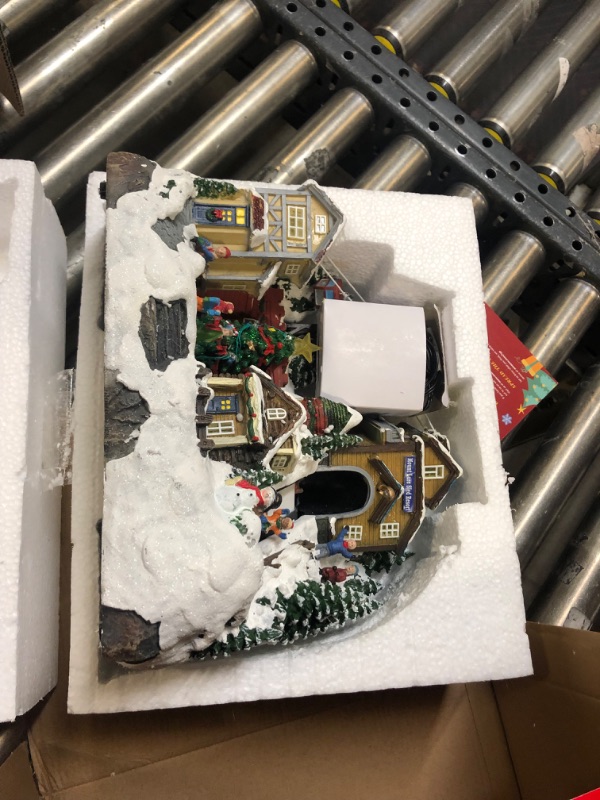 Photo 2 of Moments In Time Christmas Village Building, Mount Lure Sled Resort, Ski Resort with Ski Lift with LED Lights, Christmas Music, and Animation - Power Adapter (Included) (9.8" H x 12.2" W x 8.3" D)