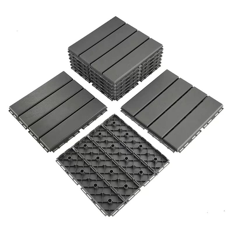 Photo 1 of 9 sq. ft Plastic Interlocking Deck Tiles,9 Pack Patio Deck Tiles,12"x12" Waterproof Outdoor Flooring All Weather Use, Patio Floor Decking Tiles for Porch Poolside Balcony Backyard, (9, Grey)
