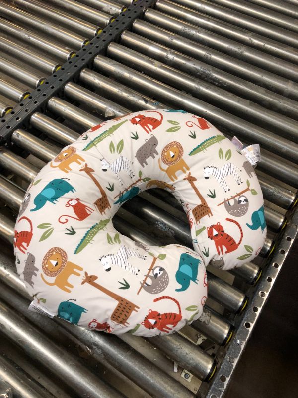 Photo 2 of Boppy Nursing Pillow and Positioner—Original | Neutral Jungle Colors with Animals | Breastfeeding, Bottle Feeding, Baby Support | With Removable Cotton Blend Cover | Awake-Time Support