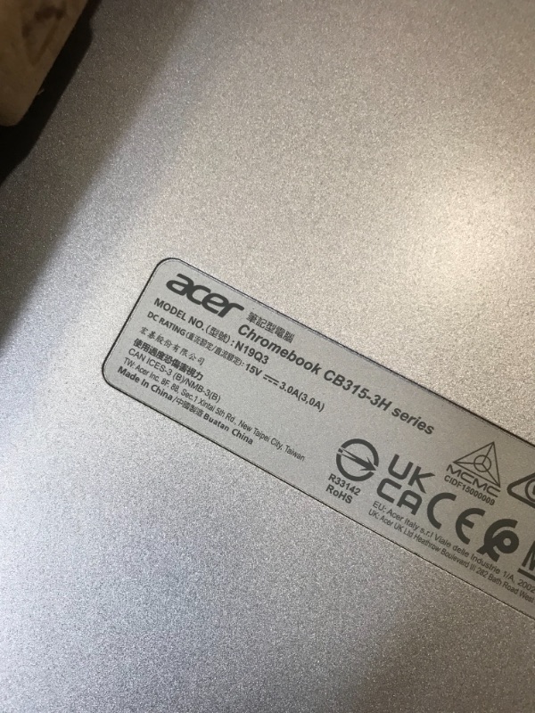 Photo 7 of Acer Chromebook 315 Chromebook Intel Celeron N4000 (1.10 GHz) 4 GB LPDDR4 Memory 32 GB Flash 15.6" Chrome OS - password locked.