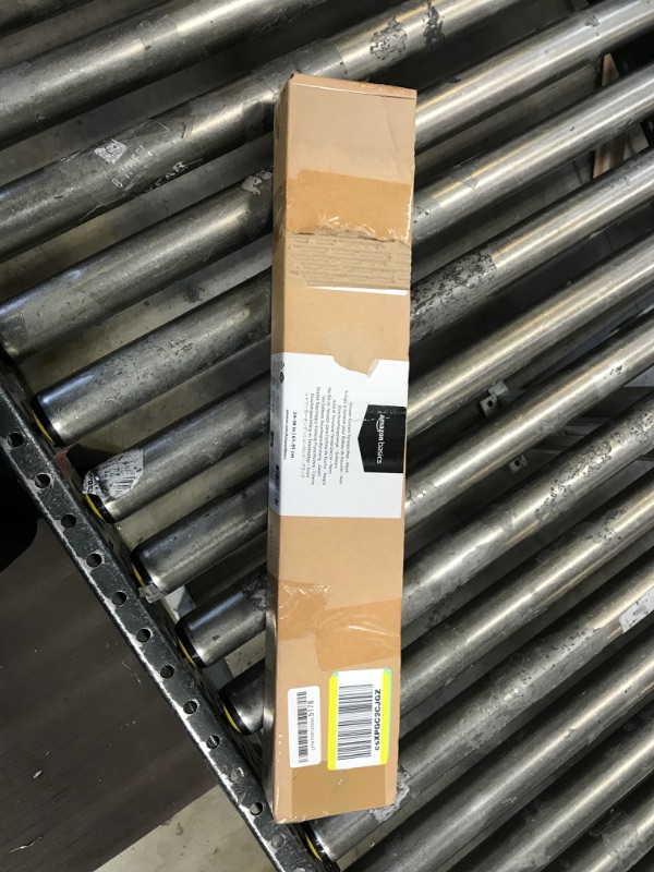 Photo 1 of Amazon Basics Tension Curtain Rod, Adjustable 24-36" Width - Black, Classic Finial Black 24-36" Classic