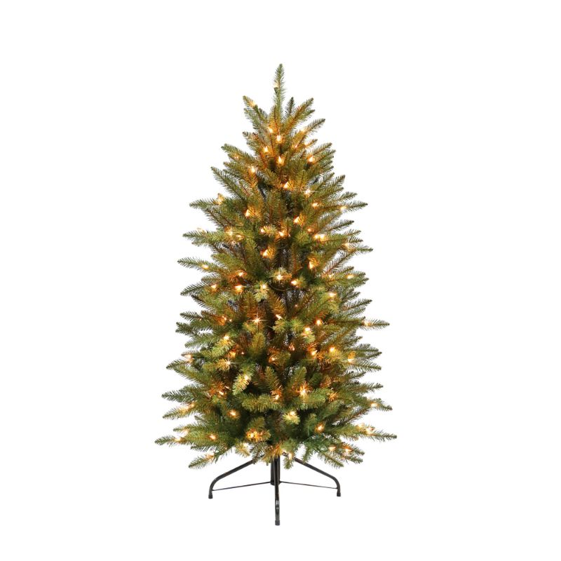 Photo 1 of 4 1/2 ft. Pre-lit Fraser Fir Pencil Artificial Christmas Tree 150 UL listed Clear Lights