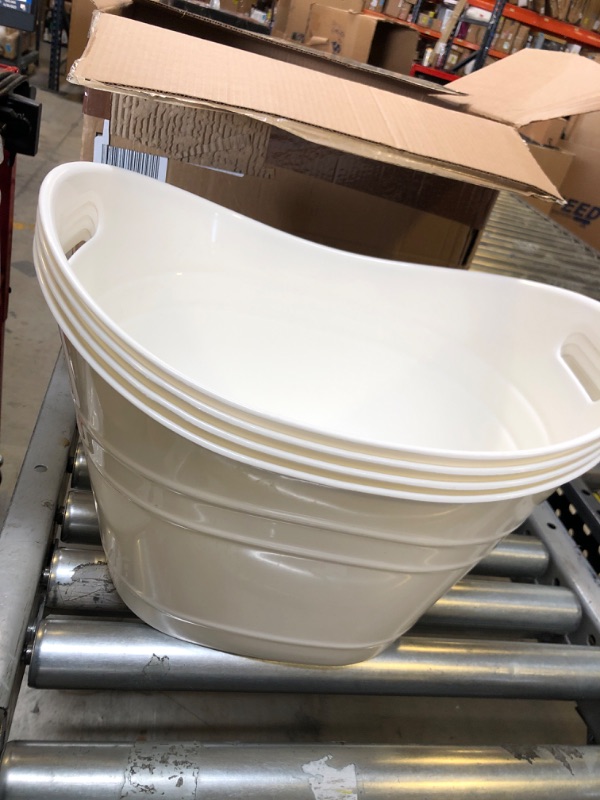 Photo 1 of 4 WHITE PLASTIC LAUNDRY BINS / GARDEN BINS 