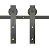 Photo 1 of 18 in. x 84 in. Black Steel Sliding Barn Door Hardware Kit..