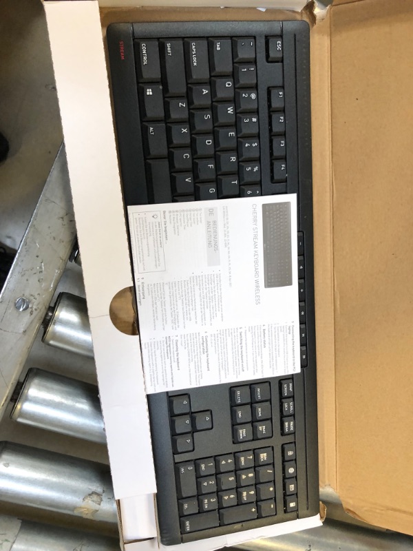 Photo 2 of Cherry Stream Wireless Keyboard with SX Scissors Mechanism, Slim Yet Full Size QWERTY Ergo Friendly with Number Pad, Thin Design with Quiet keystroke for use at Home Office or Work. Black