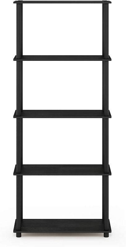 Photo 1 of  5-Tier Multipurpose Shelf / Display Rack / Storage Shelf / Bookshelf, Round Tubes, Americano/Black
