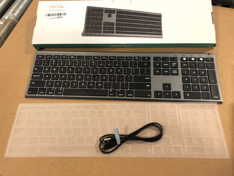 Photo 2 of Bluetooth Keyboard for Mac OS/iPad iOS, Rechargeable Ultra-Slim Wireless Keyboard, Multi-Device Full Size Keyboard for Apple MacBook Pro/Air, iMac, iPhone, iPad