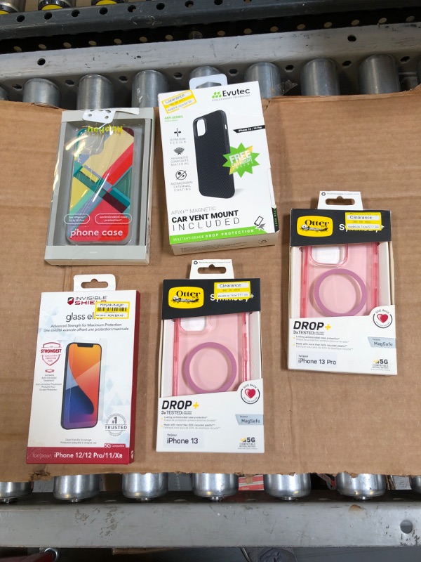 Photo 1 of 5 PACK - VARIOUS PHONE CASES FOR IPHONE 12/12 PRO & 13/13 PRO 