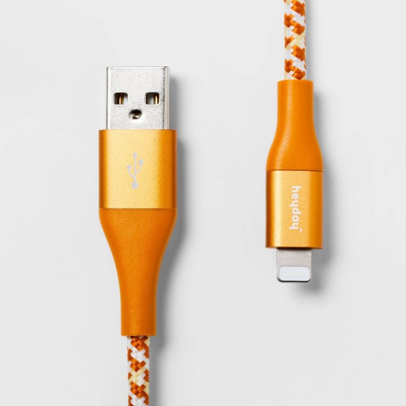 Photo 1 of Heyday 6' Lightning to USB-a Braided Cable - Citrus Orange
