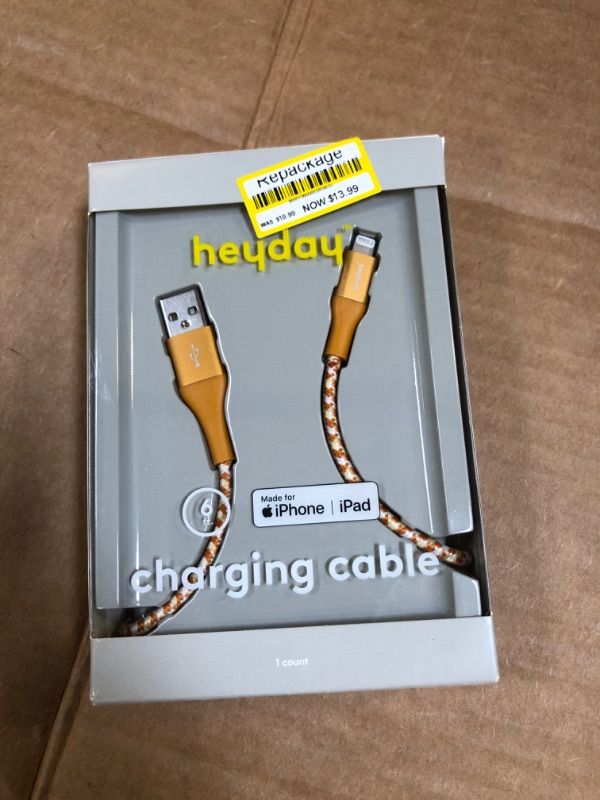 Photo 2 of Heyday 6' Lightning to USB-a Braided Cable - Citrus Orange
