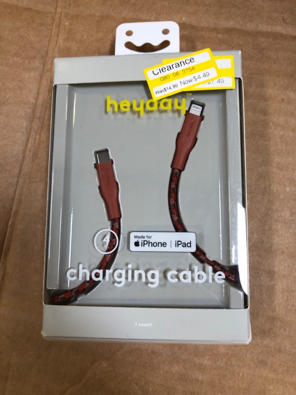 Photo 2 of Heyday 4' USB-C to LTNG Braided Charging Cable Fits iPhone & iPad - Rose Pink
