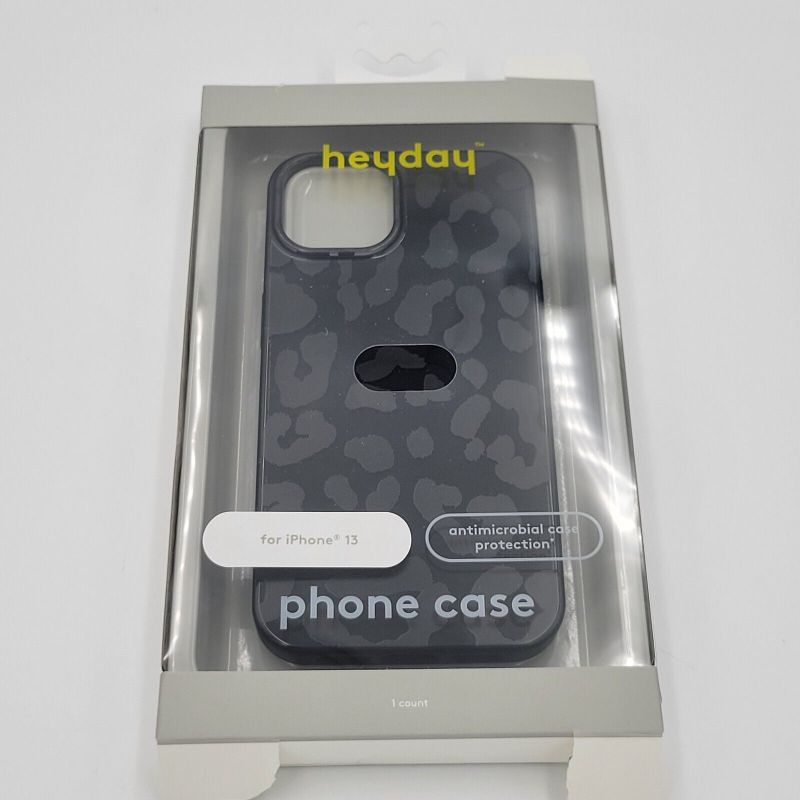 Photo 1 of Heyday Case Compatible with Apple iPhone 13 Antimicrobial Black Leopard Print
