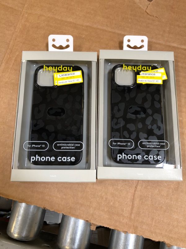 Photo 1 of Heyday Case Compatible with Apple iPhone 13 Antimicrobial Black Leopard Print
