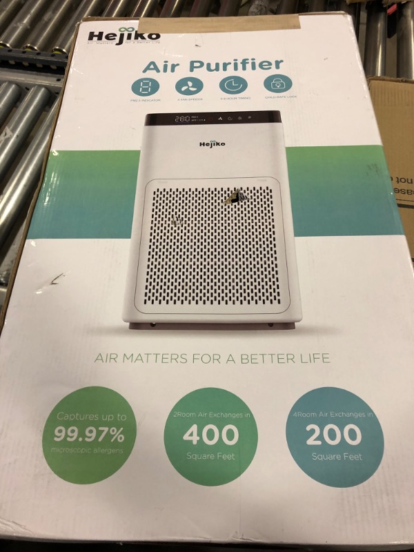 Photo 3 of Air Purifiers for Home Large Room Up to 960 Sq Ft with Air Quality Sensors, YIOU H13 True HEPA Filter Remove 99.97% of Dust, Pet Dander, Smoke with Double-sided Air Inlet, 24dB for Bedroom, White
