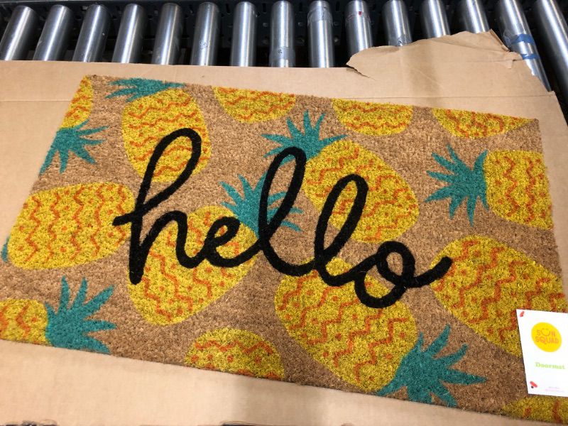 Photo 2 of 16x26 Hello Pineapples Doormat Yellow - Sun Squad