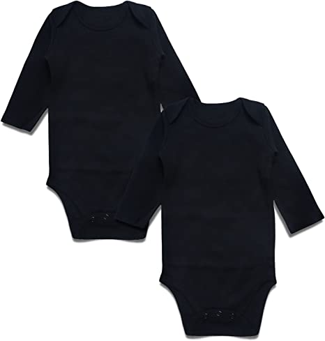 Photo 1 of DEFAHN Baby Bodysuit Solid 2-Pack Unisex Onsies Cotton Newborn Boy Girl Undershirt Outfit 0-24 Months----SMALL AMOUNT OF LINT ON PRODUCT