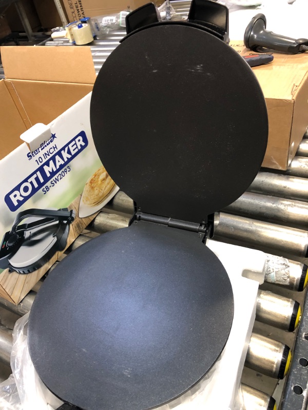 Photo 2 of 10inch Roti Maker by StarBlue with FREE Roti Warmer - The automatic Stainless Steel Non-Stick Electric machine to make Indian style Chapati, Tortilla, Roti AC 110V 50/60Hz 1200W-----MINOR SCUFF MARKS 