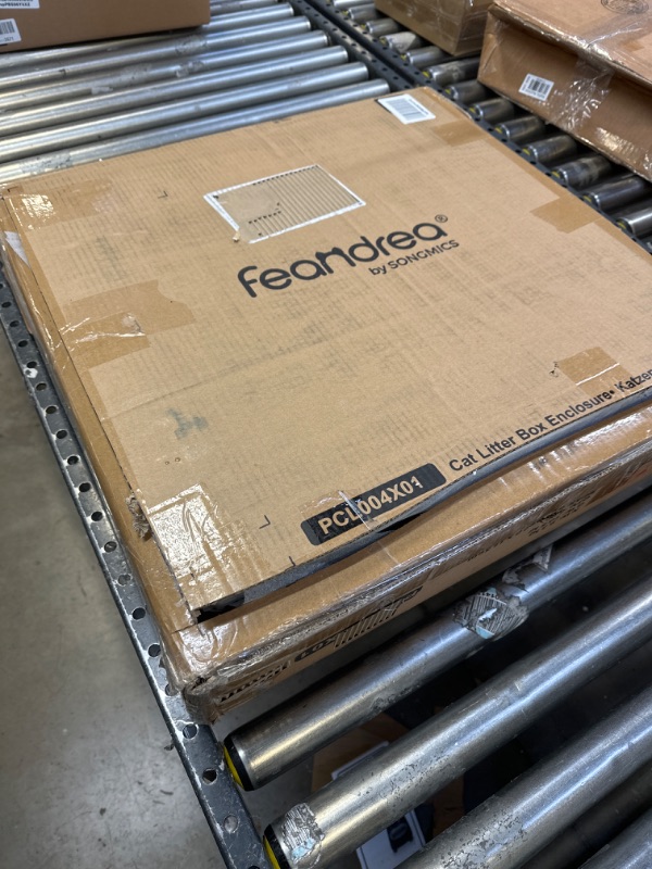 Photo 1 of FEANDREA Cat Litter Box Furniture, Hidden Litter Box Enclosure Cabinet with Single Door, Indoor Cat House, End Table, Nightstand, Rustic Brown UPCL004X01