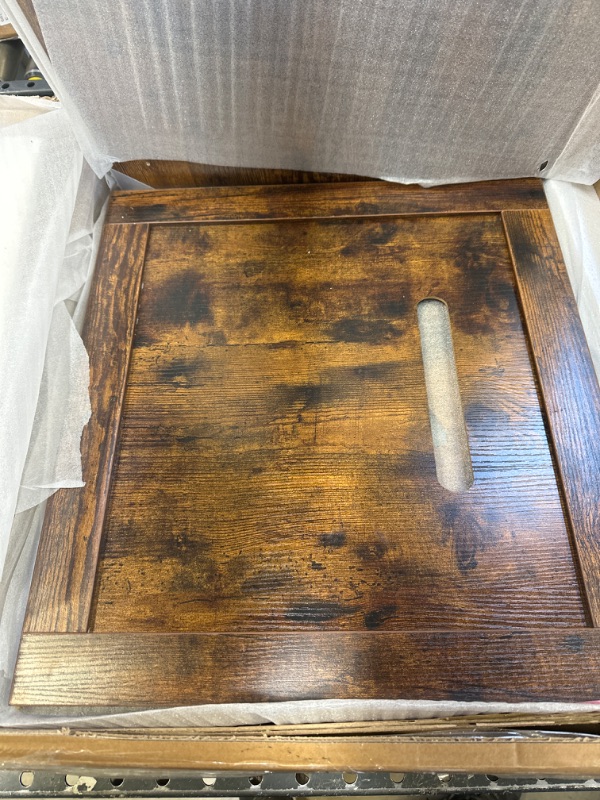 Photo 1 of FEANDREA Cat Litter Box Furniture, Hidden Litter Box Enclosure Cabinet with Single Door, Indoor Cat House, End Table, Nightstand, Rustic Brown UPCL004X01