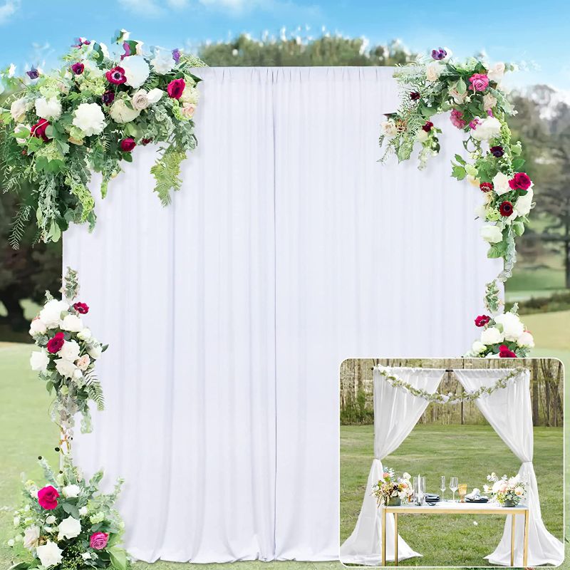 Photo 1 of 10x10FT White Backdrop Curtains for Parties - White Wedding Backdrop for Baby Shower Birthday Photo Home Party Curtains Backdrop 5x10FT 2 Panels
NEW - PACKAGE OPEN