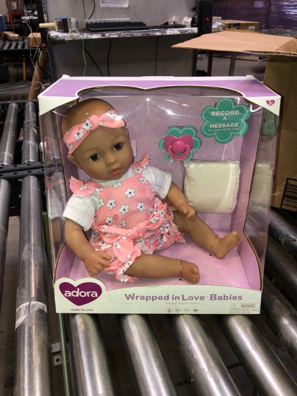 Photo 2 of Adora Interactive Baby Doll with Voice Recorder - Wrapped in Love - Darling Baby (22021) White