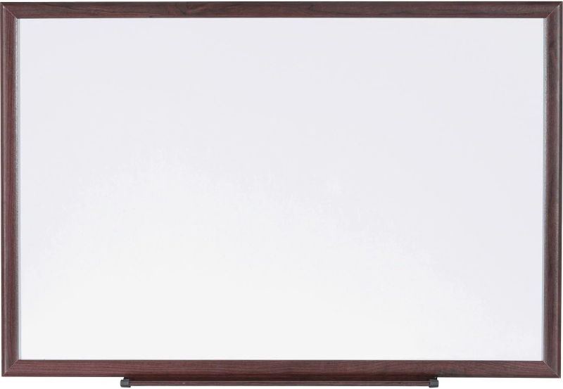 Photo 1 of Lorell 84168 Dry-Erase Board, Wood Frame, 4-Ft X3-Ft, Brown/White
