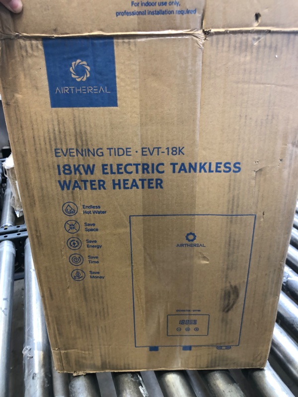Photo 2 of Airthereal Electric Tankless Water Heater 18kW, 240Volts - Endless On-Demand Hot Water - Self Modulates to Save Energy Use - Small Enough to Install Anywhere - for 2 Showers, Evening Tide series