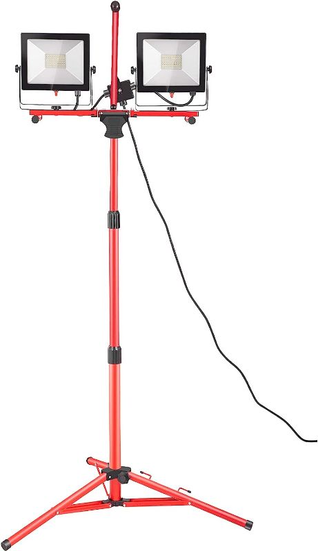 Photo 1 of double light LED Work Light with Stand Adjustable and Foldable Tripod Stand