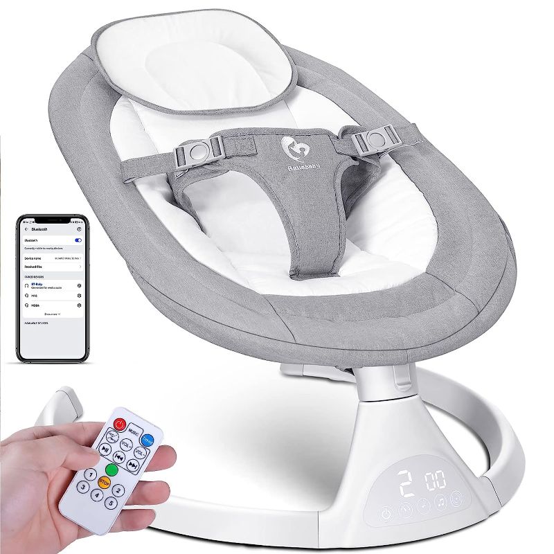 Photo 1 of Bellababy Bluetooth Baby Swing for Infants, Compact & Portable, Intelligent Auto-Sensing, 5 Speed, 10 Lullabies, Remote Control, USB Plug-in Power, Indoor/Outdoor, 5-25 lb, 0-9 Months
misisng remote-------