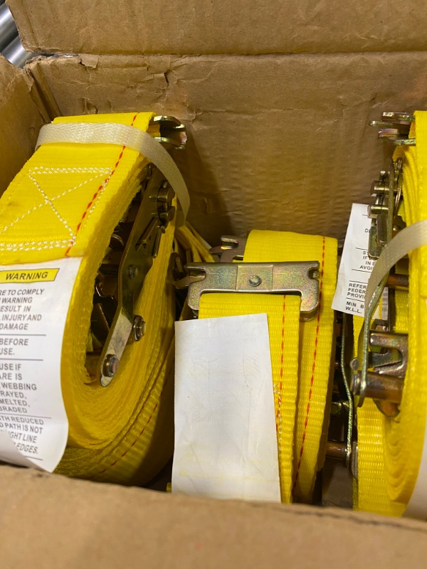 Photo 1 of E Track Straps 2" x 16' Logistic Cargo Ratchet Straps, Trailer E Track Accessories , etrack Straps for Enclosed Trailer & Van by KODIAK STRAPS (6 Pack)