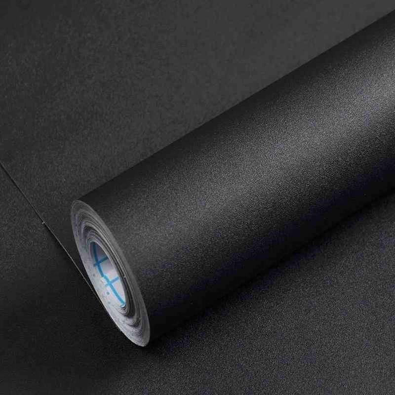 Photo 1 of 24" x118"Black Wallpaper Self Adhesive Film Peel and Stick Wallpaper Black Contact Paper Waterproof Removable DIY Decorative for Kitchen Cabinet Countertops Shelf Liner Upgrade Thicker
