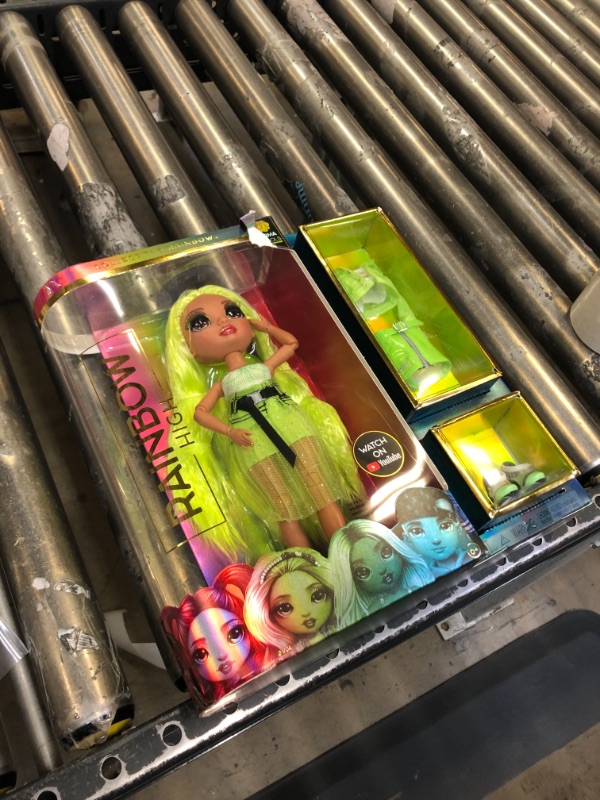 Photo 3 of Rainbow High Karma Nichols – Neon Green Fashion Doll with 2 Outfits to Mix & Match and Doll Accessories, Great Gift for Kids 6-12 Years Old ------ FACTORY SEALED