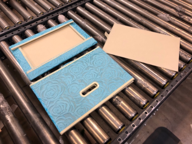 Photo 1 of 15" x 10" Storage Organizer Foldable Light Blue with Roses ------- OUT OF THE BOX NEW