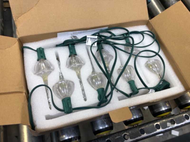 Photo 3 of Abeja Christmas Silver Bubble Lights Set, 11 Ft Vintage Bubble Lights 8 Silver Glitter Bubble Bulbs(1 Spare), E12 Candelabra Base UL Listed for Christmas Tree Holiday House Lighting Decor- Green Wire