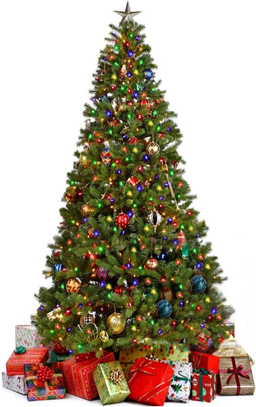 Photo 1 of **MISSING TREE STAND** Juegoal 6 ft Artificial Christmas Tree with 300 LED Multicolor String Lights (NOT Pre-Strung) 8 Lighting Modes Fake Xmas Tree with Durable Metal Legs, 850 Tips
