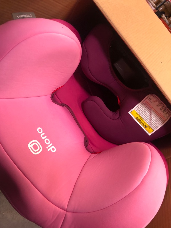 Photo 5 of Diono Cambria 2 XL, Dual Latch Connectors, 2-in-1 Belt Positioning Booster Seat, High-Back to Backless Booster with Space and Room to Grow, 8 Years 1 Booster Seat, Pink 2020 Pink