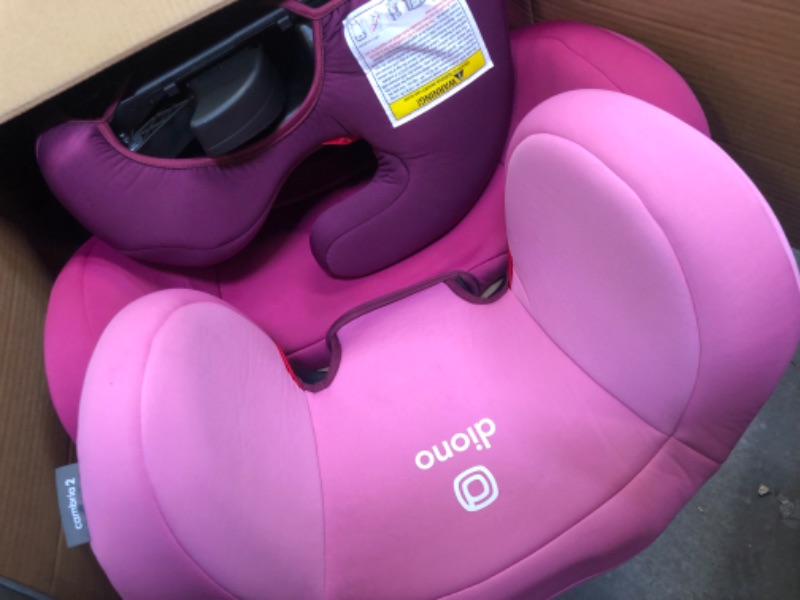 Photo 6 of Diono Cambria 2 XL, Dual Latch Connectors, 2-in-1 Belt Positioning Booster Seat, High-Back to Backless Booster with Space and Room to Grow, 8 Years 1 Booster Seat, Pink 2020 Pink