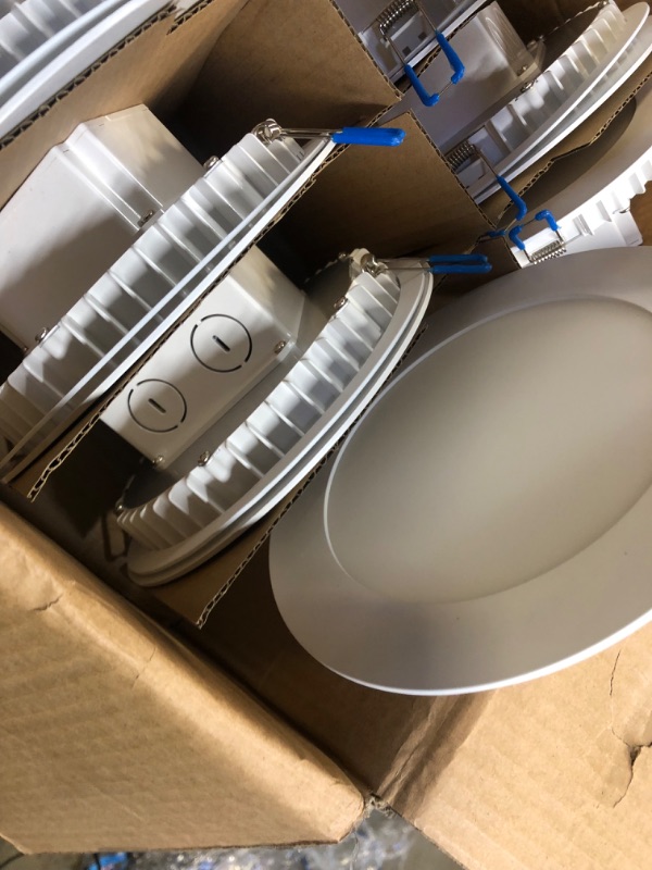 Photo 4 of Sunco Lighting 12 Pack 6 Inch Ultra Thin LED Recessed Lighting Ceiling Lights Slim, 3000K Warm White, 14W Equivalent 100W, Damp Rated, Dimmable Canless Integrated Junction Box, ETL Energy Star 3000K Warm White 6 inch