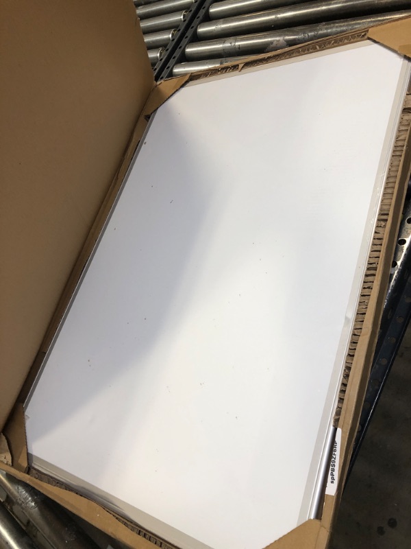 Photo 2 of Amazon Basics Magnetic Dry Erase White Board, 36 x 24-Inch Whiteboard - Silver Aluminum Frame 24" x 36" Magnetic, Aluminum Frame